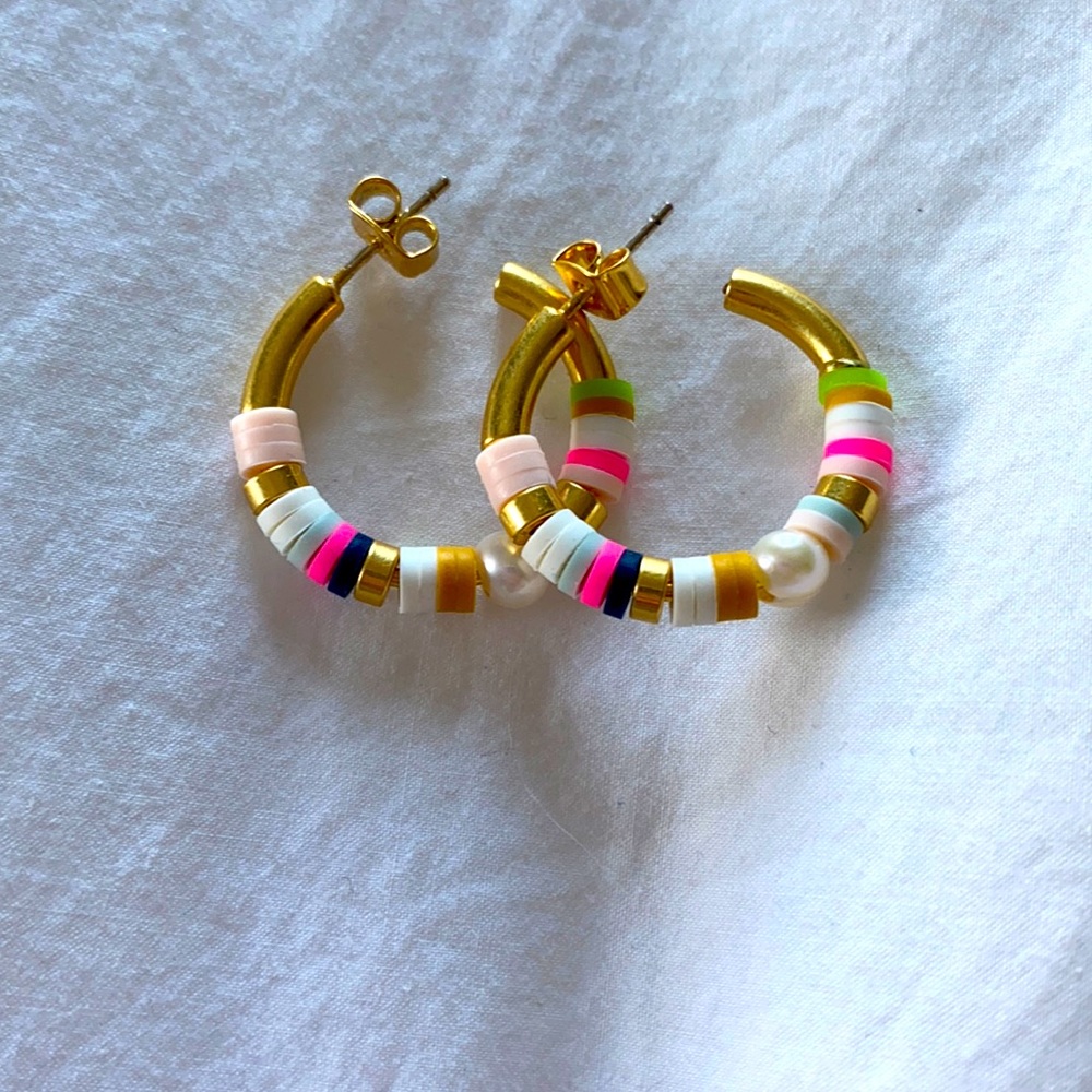 Madewell beaded hoops (small)